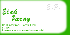 elek paray business card